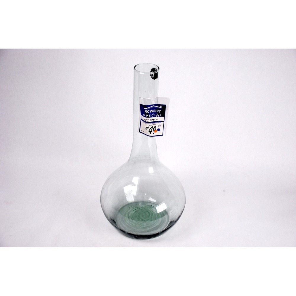 Alpine Container Large Clear Glass Bottle Vase Long Neck Bulbous Base 1470647